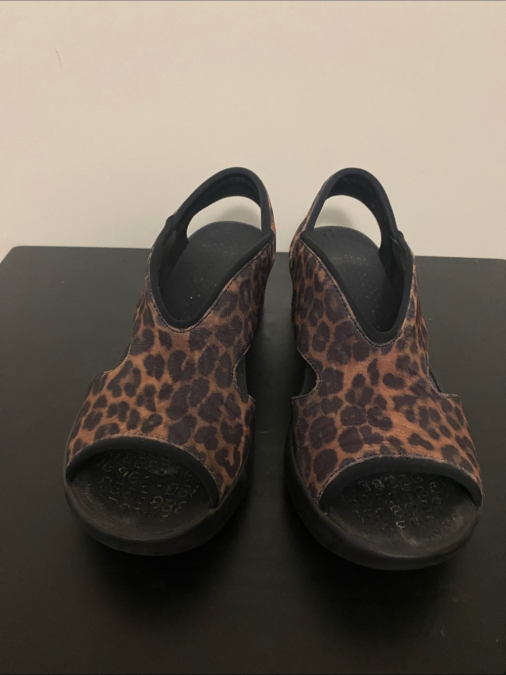 Bzees Leopard Print Slingback Sandals - Brown